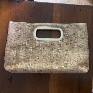 Chic Brown Clutch with Handle Cutout